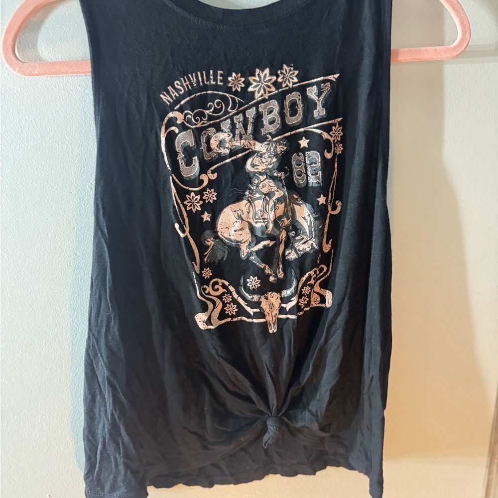 Black cowboy Tank Top